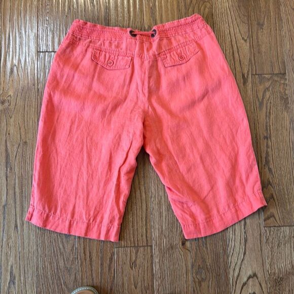 J.Crew 100% linen coral Bermuda short size 10 - Picture 8 of 9